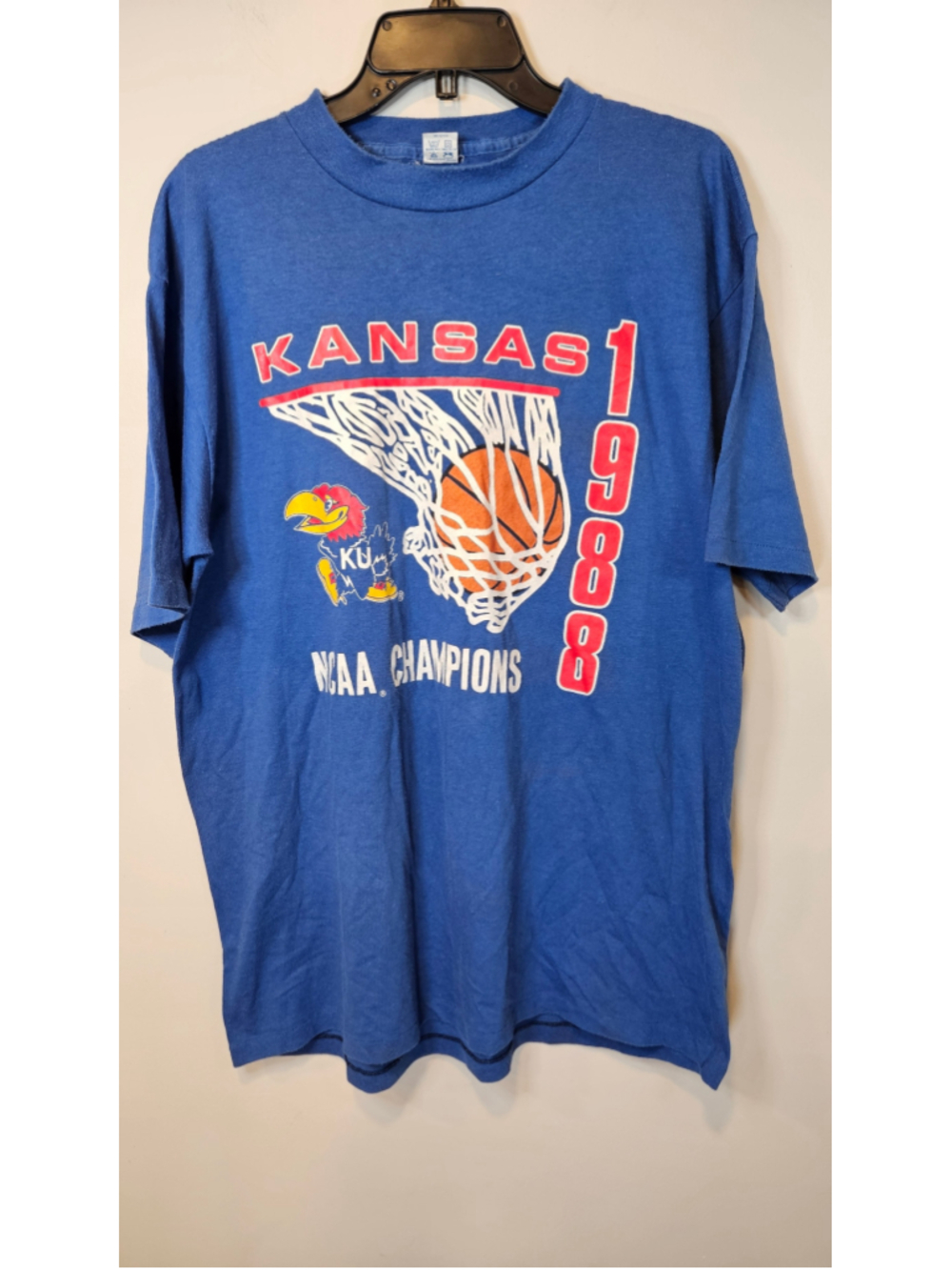 Vintage 1988 Kansas Jayhawks NCAA Champions Shirt XL Danny Miracles USA